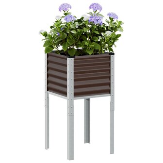 Plantenbak 45x45x88 cm staal bruin 1