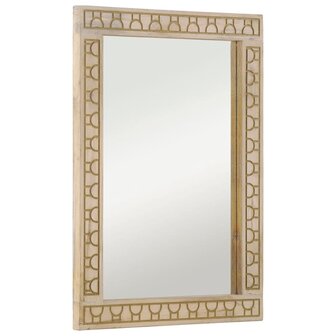 Badkamerspiegel 50x70x2,5 cm massief mangohout en glas 1
