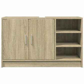 Wastafelkast 90x29x55 cm bewerkt hout sonoma eikenkleurig 4
