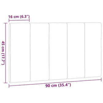 Hoofdbordkussen 90 cm stof zwart 9
