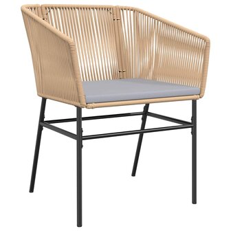 5-delige Tuinset met kussens poly rattan glas bruin 4