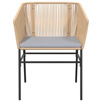 5-delige Tuinset met kussens poly rattan glas bruin 5