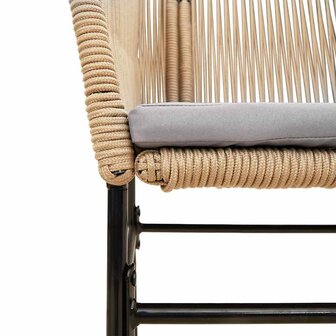 5-delige Tuinset met kussens poly rattan glas bruin 8