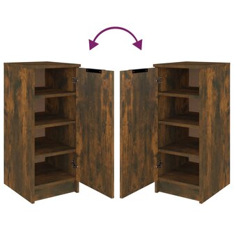 Schoenenkast 30x35x70 cm bewerkt hout gerookt eikenkleurig 8