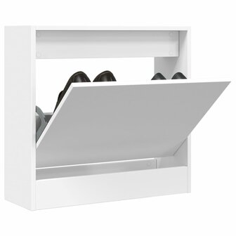 Schoenenkast 60x21x57 cm bewerkt hout wit 1