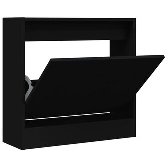 Schoenenkast 60x21x57 cm bewerkt hout zwart 2