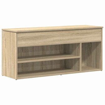 Schoenenbank 102x30,5x45 cm bewerkt hout sonoma eikenkleurig 2