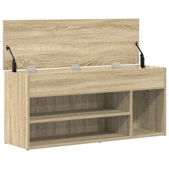 Schoenenbank 102x30,5x45 cm bewerkt hout sonoma eikenkleurig 7