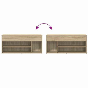 Schoenenbank 102x30,5x45 cm bewerkt hout sonoma eikenkleurig 8
