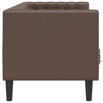 Driezitsbank Chesterfield-stijl kunstleer bruin 5
