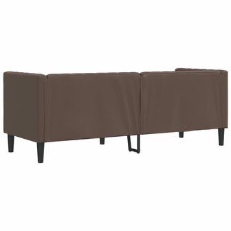 Driezitsbank Chesterfield-stijl kunstleer bruin 6