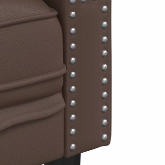 Driezitsbank Chesterfield-stijl kunstleer bruin 7