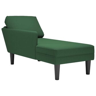 Chaise longue met kussen corduroy stof jungle groen 1