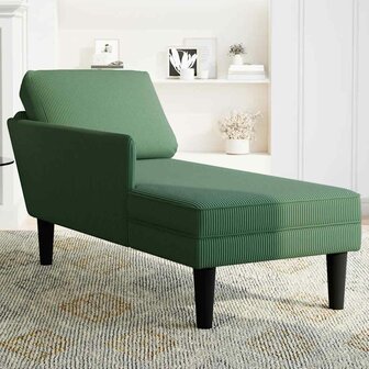 Chaise longue met kussen corduroy stof jungle groen 3