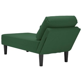 Chaise longue met kussen corduroy stof jungle groen 6