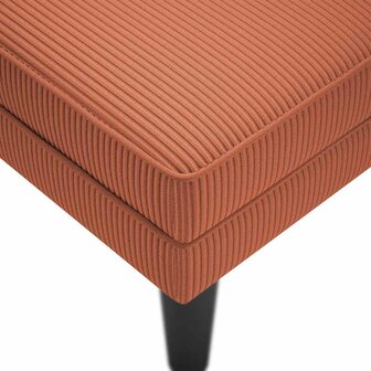 Chaise longue met kussen corduroy stof rood oranje 7