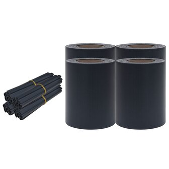 Tuinschermen 4 st 35x0,19 m PVC mat donkergrijs 2