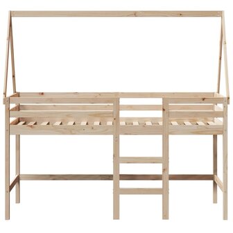 Halfhoogslaper met ladder en bedhuis grenenhout 80x200 cm 4