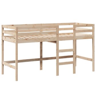 Halfhoogslaper met ladder en bedhuis grenenhout 80x200 cm 5