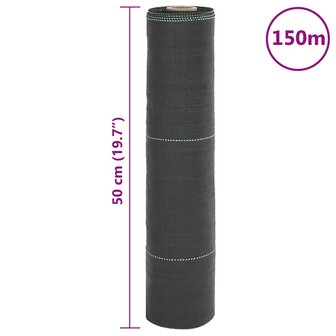 Worteldoek 0,5x150 m polypropeen zwart 8