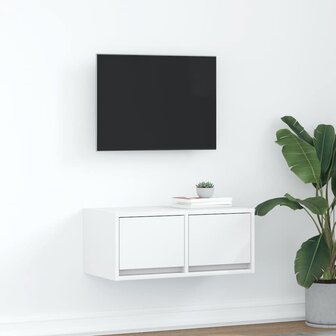Tv-meubel 60x31x25,5 cm bewerkt hout wit 1