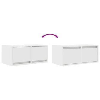 Tv-meubel 60x31x25,5 cm bewerkt hout wit 9