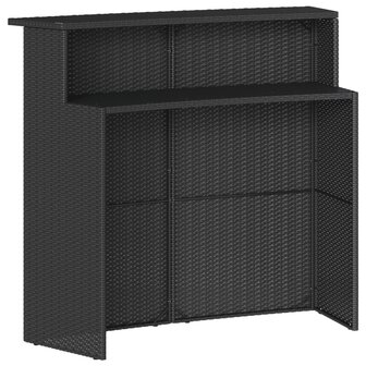 3-delige Tuinbarset met kussens poly rattan zwart 5