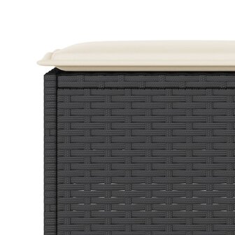 3-delige Tuinbarset met kussens poly rattan zwart 6