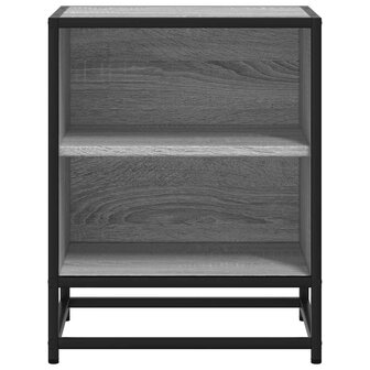 Nachtkastje 40x31x50 cm bewerkt hout&amp;metaal grijs sonoma eiken 5