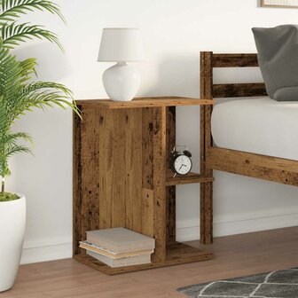 Nachtkastje 46,5x29x61 cm bewerkt hout oud houtkleurig 3