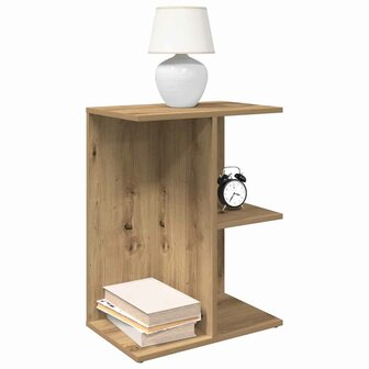 Nachtkastje 46,5x29x61 cm bewerkt hout artisanaal eikenkleurig 1