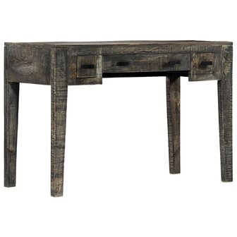 Bureau 110x50x75 cm massief mangohout zwart 1