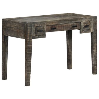 Bureau 110x50x75 cm massief mangohout zwart 2