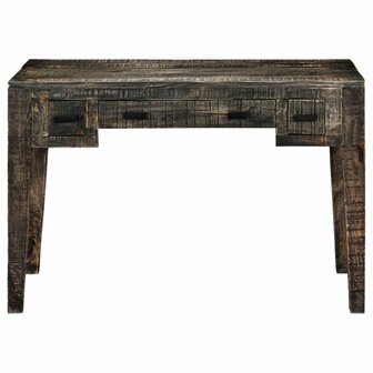 Bureau 110x50x75 cm massief mangohout zwart 3