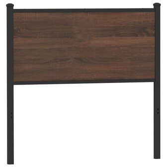 Hoofdbord 90 cm bewerkt hout en staal bruin eikenkleurig 1