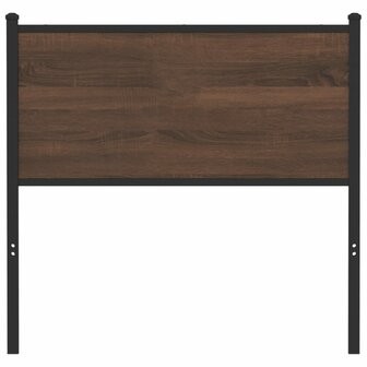 Hoofdbord 90 cm bewerkt hout en staal bruin eikenkleurig 3