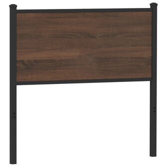 Hoofdbord 90 cm bewerkt hout en staal bruin eikenkleurig 5