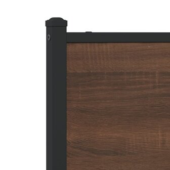 Hoofdbord 90 cm bewerkt hout en staal bruin eikenkleurig 6