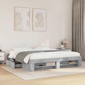 Bedframe zonder matras 180x200 cm spaanplaat betongrijs 1