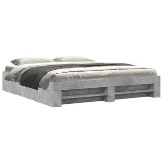 Bedframe zonder matras 180x200 cm spaanplaat betongrijs 2