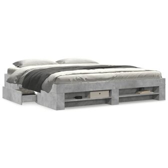 Bedframe zonder matras 180x200 cm spaanplaat betongrijs 4