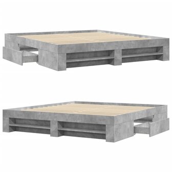 Bedframe zonder matras 180x200 cm spaanplaat betongrijs 8
