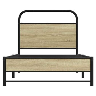 Bedframe zonder matras bewerkt hout sonoma eikenkleur 75x190 cm 5