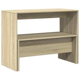 3-delige Eettafel en bankenset bewerkt hout sonoma eikenkleurig 7