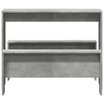 3-delige Eettafel en bankenset bewerkt hout betongrijs 4