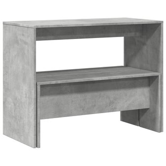 3-delige Eettafel en bankenset bewerkt hout betongrijs 7