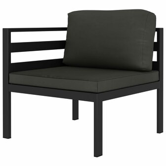5-delige Loungeset met kussens aluminium antraciet 4