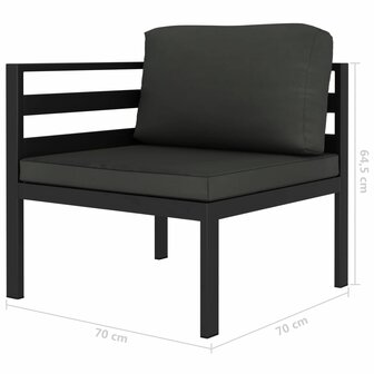 5-delige Loungeset met kussens aluminium antraciet 7
