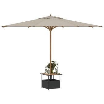 Tuintafel met parasolgat 55x55x46,5 cm poly rattan zwart 4