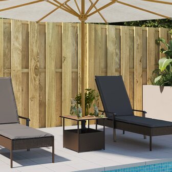Tuintafel met parasolgat 55x55x46,5 cm poly rattan bruin 3